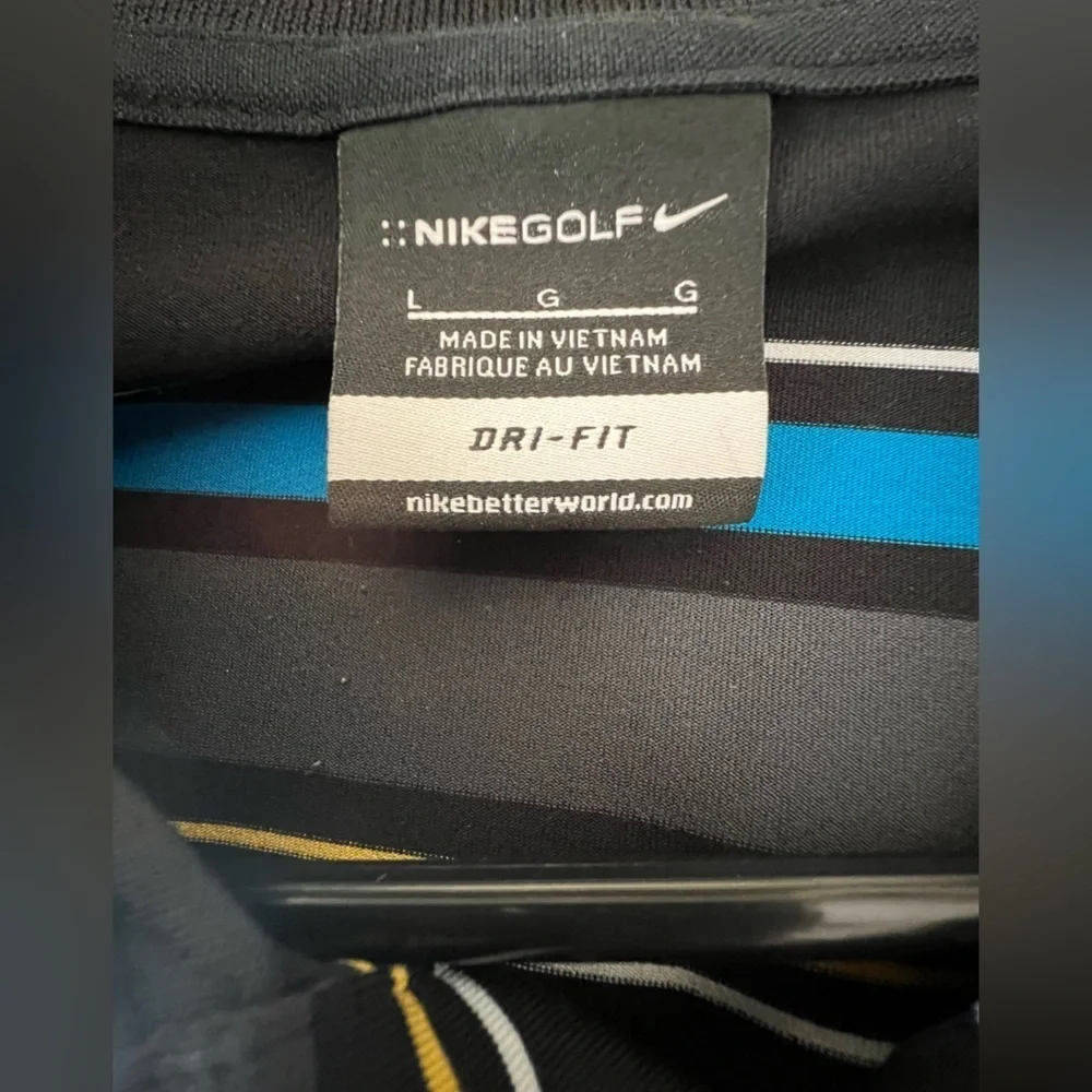 NIKE GOLF DRI-FIT SIZE LARGE MEN’S GOLF SHIRT. MULTI COLORED